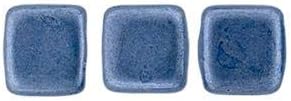 Czechmate 6mm Square Glass Czech Two Hole Tile Bead, Saturated
