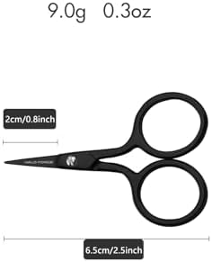 Small Embroidery Scissors: Black Forged Stainless Steel Sharp Straight