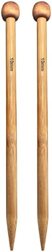 Weabetfu Large Size Bamboo Knitting Needle Straight Single Pointed