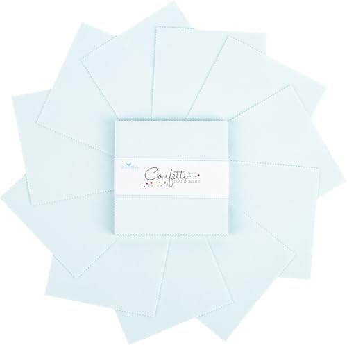 Confetti Cotton Solids Bleached Denim 42 5-inch Squares Charm Pack
