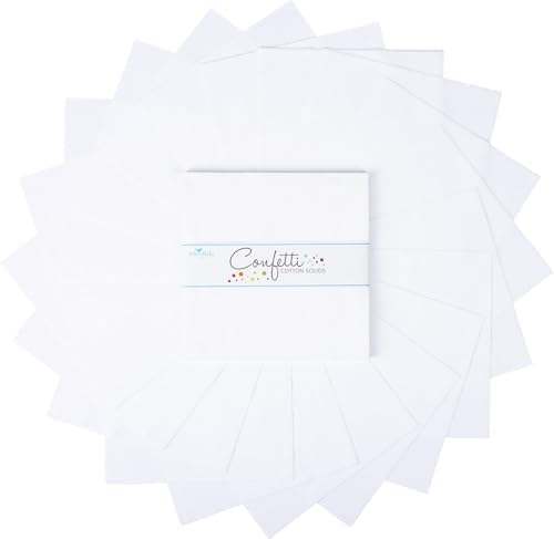 Confetti Cottons Riley White 10" Stacker 42 10-inch Squares Layer Cake