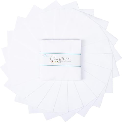 Confetti Cottons Riley White 5" Stacker 42 5-inch Squares Charm Pack