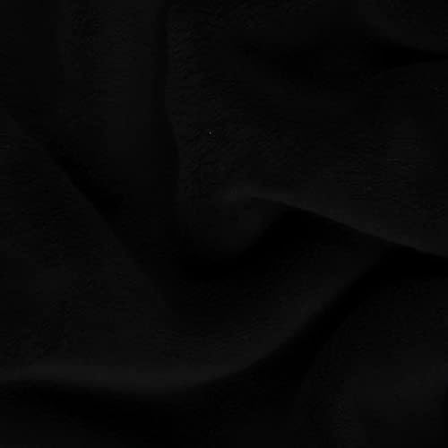 Mook Fabrics Solid Coral Fleece Fabric, Black Cut by The Yard