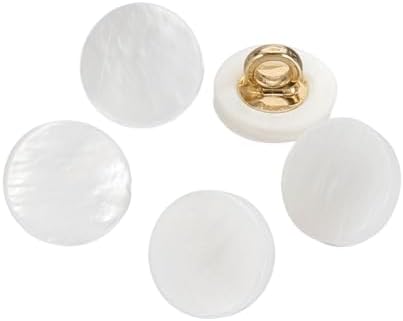 uxcell 5 Pcs Natural Shell Buttons, 10mm Mother of Pearl Buttons Shell