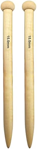 Weabetfu Large Size Bamboo Knitting Needle Straight Single Pointed
