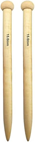 Weabetfu Large Size Bamboo Knitting Needle Straight Single Pointed