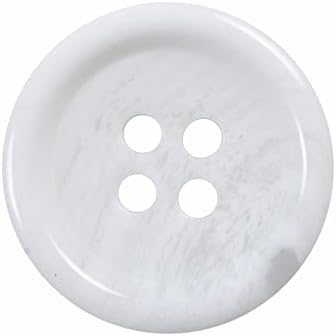 100 Pcs Large 5/8 inch White Buttons for Sewing - Round Resin Flatback