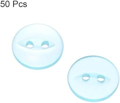 HARFINGTON 50pcs 20L Lake Blue Round Sewing Buttons 12.5mm 1/2" Resin
