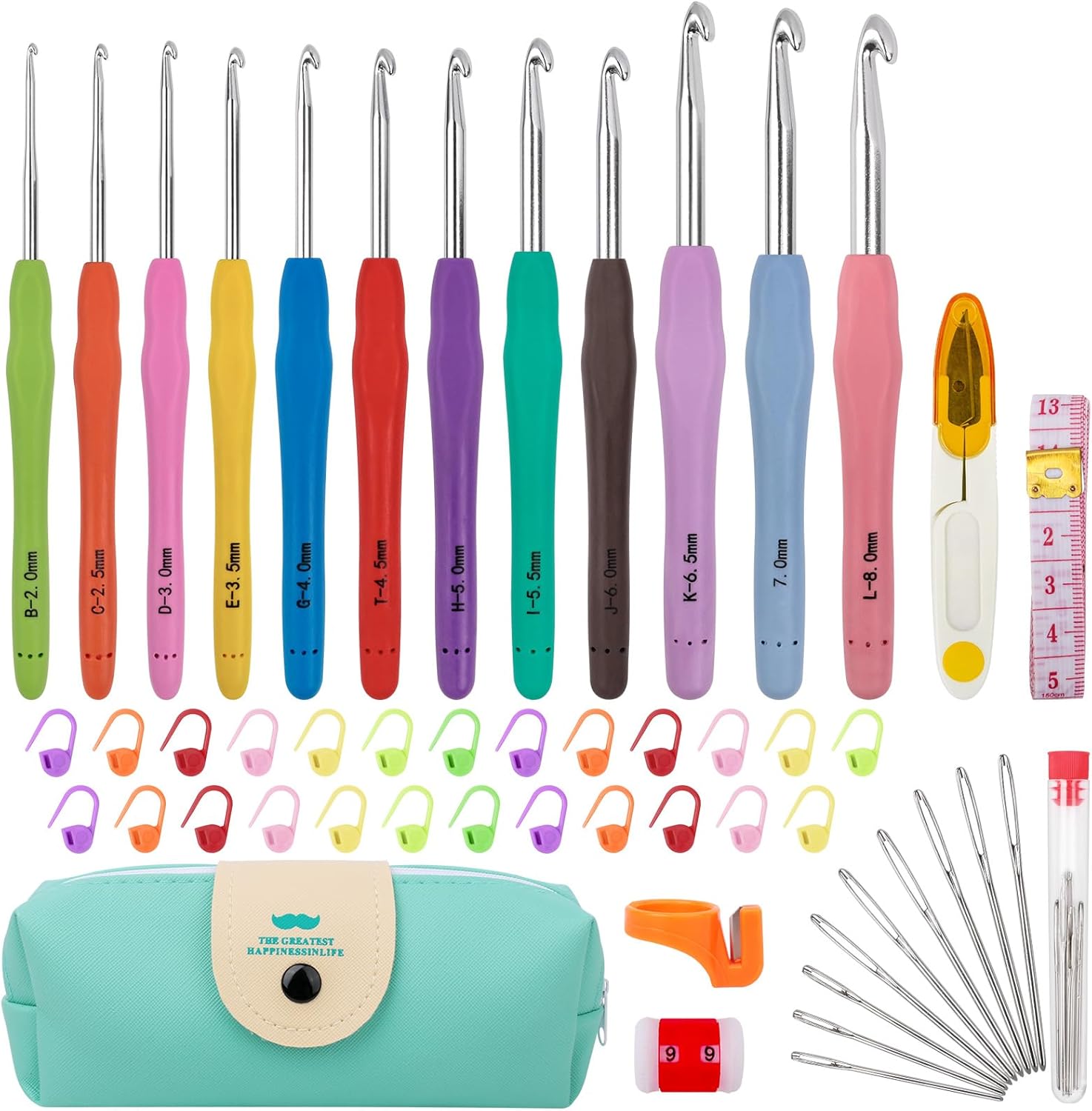MECHEER 51-Piece Ergonomic Crochet Hook Kit