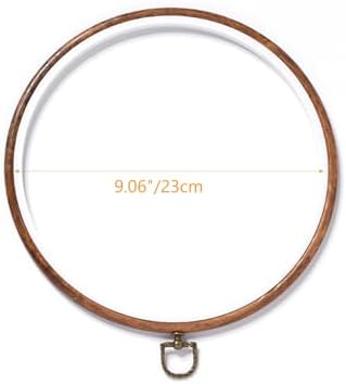 4 Inch Embroidery Hoops, Autuwintor 6Pcs Imitated Wood Display Frame