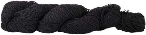 HiKoo CoBaSi Sock Yarn, Cotton, Bamboo, Silk, 50g, 220 yd, #002 Black