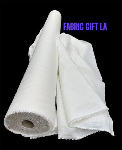 European 100% Linen Fabric White – Unwashed Natural Linen by The Yard