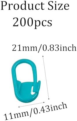 Anphly 200PCS Sky Blue Crochet Stitch Markers, Plastic Locking Needle
