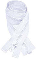 YKK Vislon Zipper #3 Molded Plastic Separating 30" - Sweaters - White