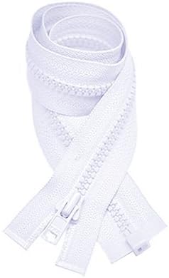 YKK Vislon Zipper #3 Molded Plastic Separating 30" - Sweaters - White