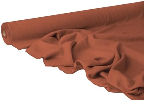 Copper Red Linen Fabric by the Yard – Premium Medium-Weight Linen for