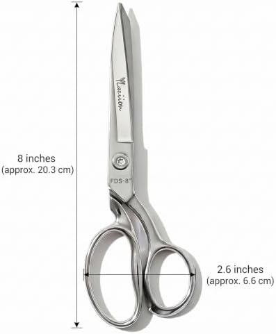 YLAZIION 8-Inch Dressmaker's Fabric Scissors Forged Heavy Duty 4Cr13