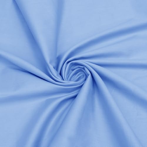 Homiest Light Blue Cotton Broadcloth Fabric by The Yard, 5Yards x60In