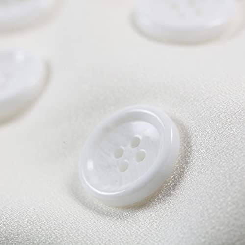 100 Pcs Large 5/8 inch White Buttons for Sewing - Round Resin Flatback