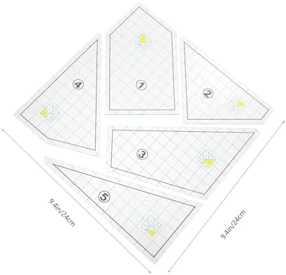 5pcs Plastic Quilting Template Ruler for Fabric Cutting and Sewing