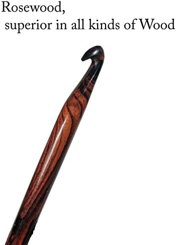 Rosewood Crochet Hook Set, 7-Piece Handmade Wooden Crochet Hooks with