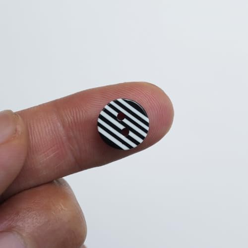 50PCS Resin Buttons with Round Stripe, 2-Holes Button