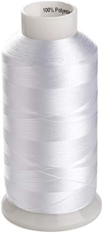 Simthread 2 Huge Spools White Bobbin Fill Thread, 5500 Yards Each