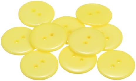 YOKIVE 10Pcs Sewing Buttons 25mm 2 Holes Resin Round Buttons,Yellow