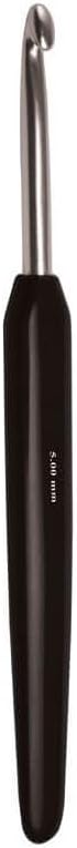 KnitPro Silver Aluminum Single-Ended Crochet Hook with Black Soft