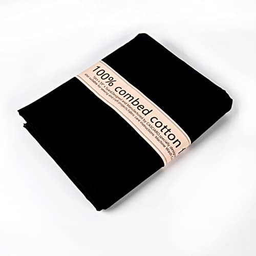 5 Yard Black Cotton Fabric,Natural Cotton Poplin Fabric by The Yard