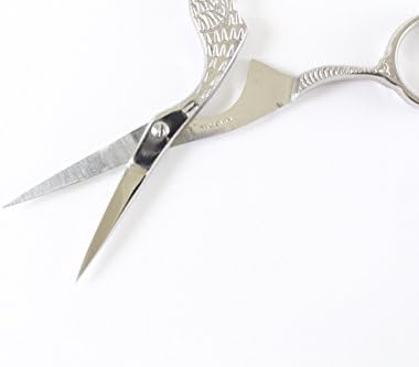 ToolUSA 4.5" Vintage Stork Design Scissors | Embroidery Gold & Silver