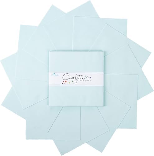 Confetti Cotton Solids Bleached Denim 42 10-inch Squares Layer Cake