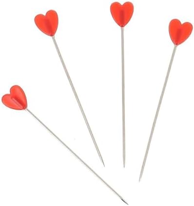 BOHIN Heart Head Pins, 30 Count, 38 mm, Steel & Plastic, Sewing &