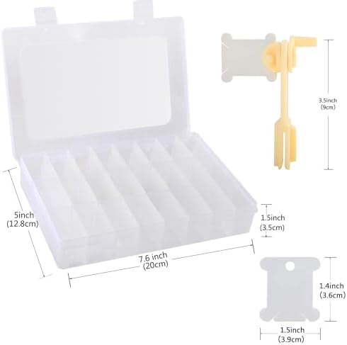 EPESL Embroidery Floss Organizer with 40 Bobbins & Winder