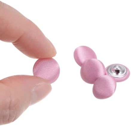 HARFINGTON 10pcs 20L Fabric Cloth Covered Button 12.5mm Round Metal