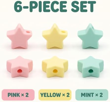 6 Pcs Star Silicone Knitting Needle Stoppers, Point Protectors for