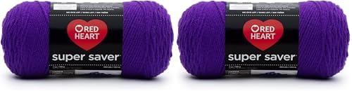 RED HEART Super Saver Yarn, Amethyst (Pack of 2)