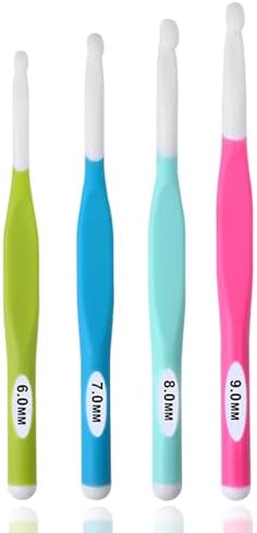 Large Sizes Crochet Hooks 4 pcs Long Crochet Needles QLRFFLJOY 6mm 7mm
