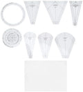 Acrylic Quilting Rulers Set, 10-Piece Transparent for Sewing