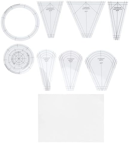 Acrylic Quilting Rulers Set, 10-Piece Transparent for Sewing