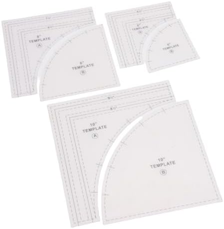 Kadimendium Quilting Templates Set 3 Pcs 10in 8in 6in Acrylic Cutting