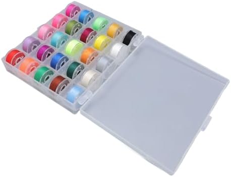 Srliya 25 Colors Prewound Bobbin Thread Set with Case