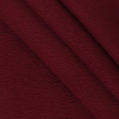 Mook Fabrics Solid Anti-Pill Polar Fleece, Burgundy Cut by The Yard