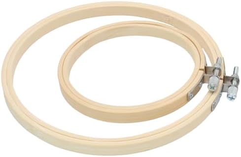 Biaungdo 2 Pcs Bamboo Embroidery Hoops 4 & 6 Inch, Wooden Cross Stitch