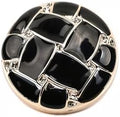 1" Weave Design Black Round Shank Buttons, 20 PCS