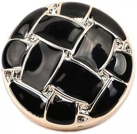 1" Weave Design Black Round Shank Buttons, 20 PCS