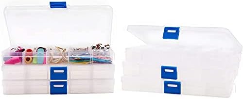 Juvale Clear Plastic Tackle Box - Adjustable 15-Compartment Bead