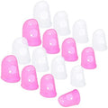 Wisdompro 16 Pcs Finger Tips, Thimble Fingertip Grips - Pink