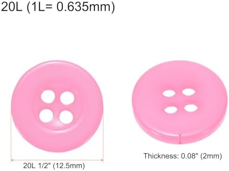 HARFINGTON 10pcs 20L Sewing Buttons 1/2"(12.5mm) Resin Round Flat
