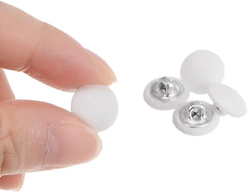 HARFINGTON 10pcs 18L Fabric Cloth Covered Button 11.5mm Metal Shank